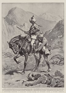 Een Grens Episode, een Dappere Sowar redt een Officier van een Waziri Hinderlaag door William T. Maud
